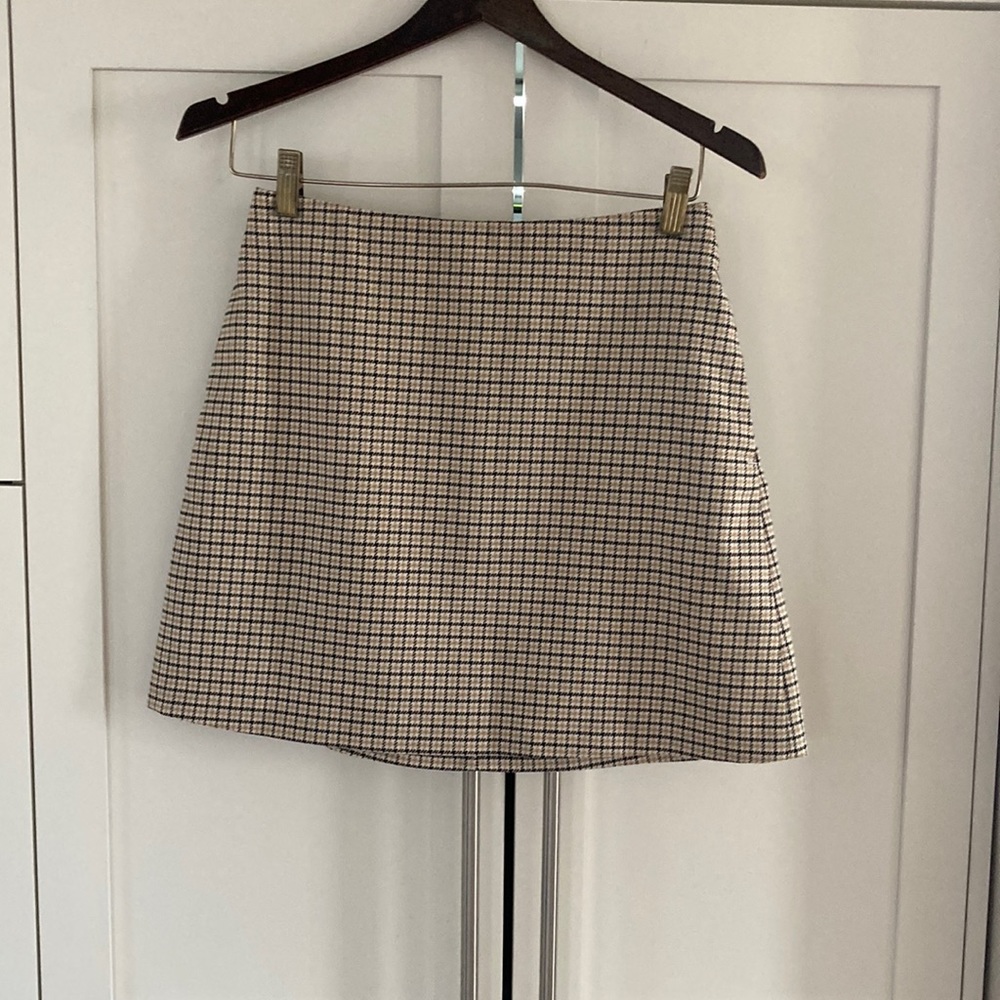 Wilfred Mini Skirt in Cream and Black Check